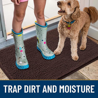 Smiry Dog Door Mat for Muddy Paws 59x32, Absorbent Dirt Trapper, Non-Slip - Image 3