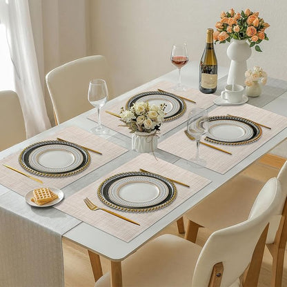 Vinyl Placemats Set of 4, PVC Woven Washable Non-Slip Table Mats, Heat - Image 7