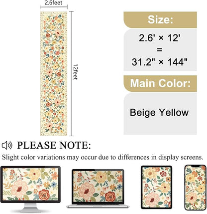 DUKINO 2.6x12 Kitchen Runner Rug, Lightweight Floral Washable Rug - Image 2