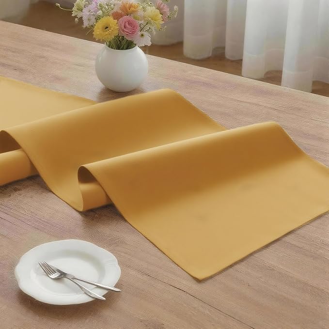 MEANMOY Gold Table Runner 48 Inches Long Waterproof Washable Table Runners | - Image 3