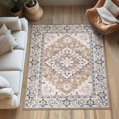 Lessymo 3 x 5 Area Rugs for Living Room- Machine Washable Area Rugs Boho Faux - Image 9