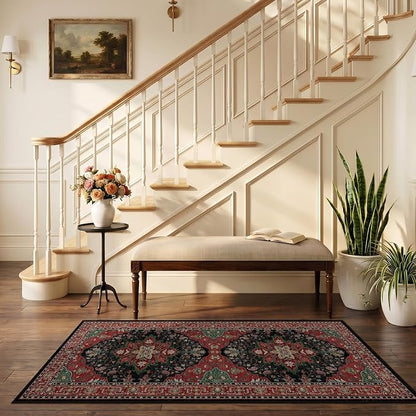 RELEANY Area Rugs Runner 2'6"x5' Washable Non-Slip, Floral Vintage Distress - Image 2