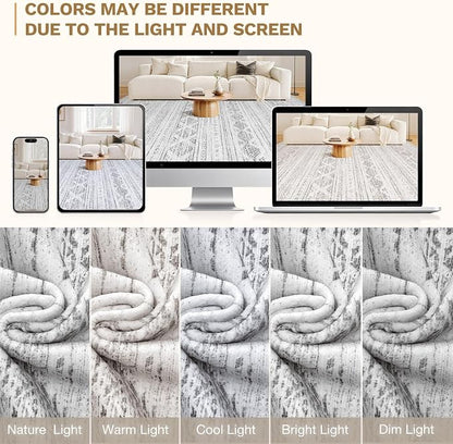 Nakagishi 8x10 Area Rug Living Room: Washable Boho Large Neutral Soft Farmhouse - Image 9