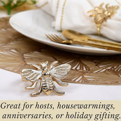Alpha Living HOMEAntique Gold Metal Napkin Rings - Image 5