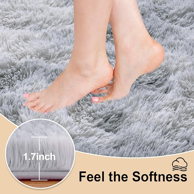 Mugorn 6x9 Rugs for Living Room, Large Fluffy Area Rugs for Bedroom, Soft - Image 2