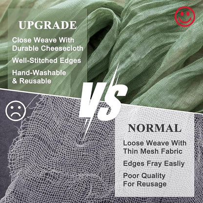 Cheesecloth Table Runner Sage Green 10FT Boho Gauze, 3 Pack | 120 Inch Cheese - Image 4