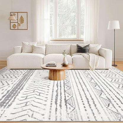 Nakagishi 5x7 Area Rug Living Room: Machine Washable Boho Large Neutral - Image 4
