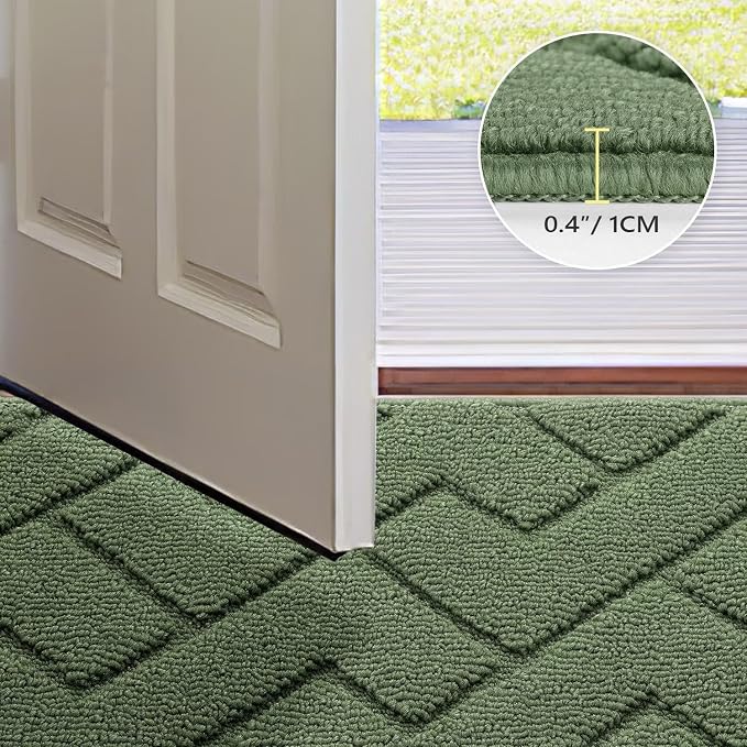 hicorfe Front Door Mat Outside Entrance, Stain and Fade Resistant, Non Slip - Image 4