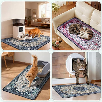Hompet Cat Litter Mat 2 Pack, 48x72 Large Machine Washable Trapping Mats - Image 4