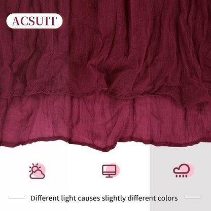 8 Pack Burgundy Cheesecloth Table Runner 20 x 120 inch Gauze Table Runners 10 - Image 3