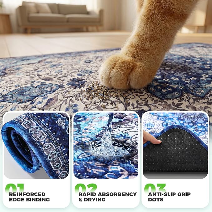 Hompet Cat Litter Mat 2 Pack, 48x60 Large Machine Washable Trapping Mats - Image 5