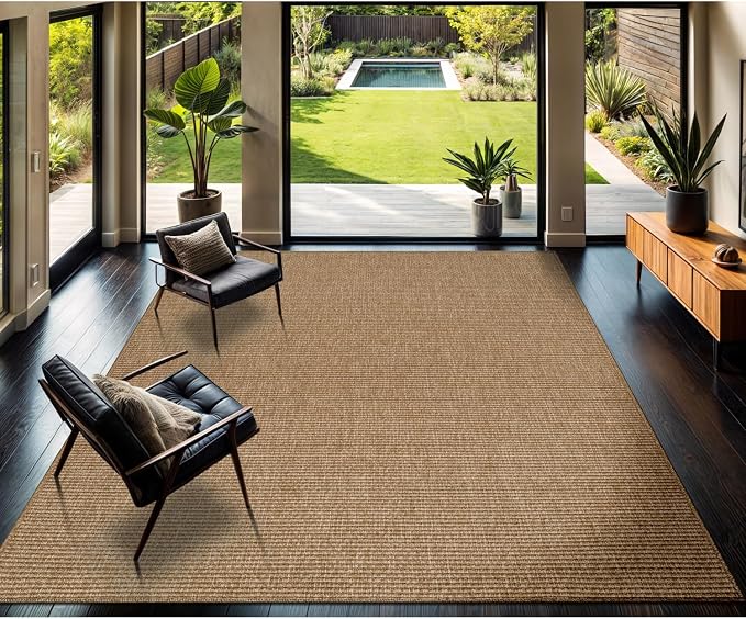CAMILSON Easy Jute Rug 5x7, Indoor Outdoor Natural Color Farmhouse Area Rugs by CAMILSONIndoorOutdoorAreaRugs
