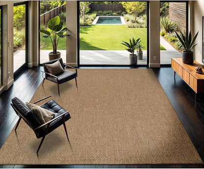 CAMILSON Easy Jute Rug 5x7, Indoor Outdoor Natural Color Farmhouse Area Rugs by CAMILSONIndoorOutdoorAreaRugs
