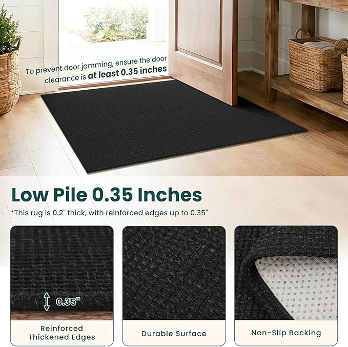 KOZYFLY Black 2.5'x18' Runners Rugs - Image 4
