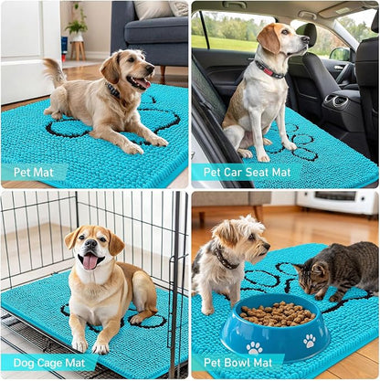 OLANLY Dog Door Mat for Muddy Paws 48x30, Paw Print Design, Absorbs Moisture - Image 7