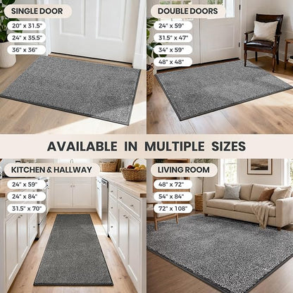 PURRUGS Easy Care Area Rug 6ft x 9ft, Non-Slip Washable Entryway Rug, Stain - Image 9