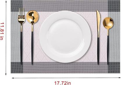 Placemats Set of 6 Washable Indoor | Outdoor Vinyl Place Mats - Image 2