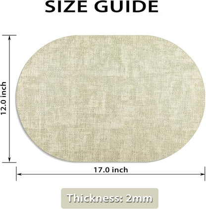 Placemats Set of 6-17" x 11.8" Waterproof & Heat Resistant Oval Place Mats - Image 7