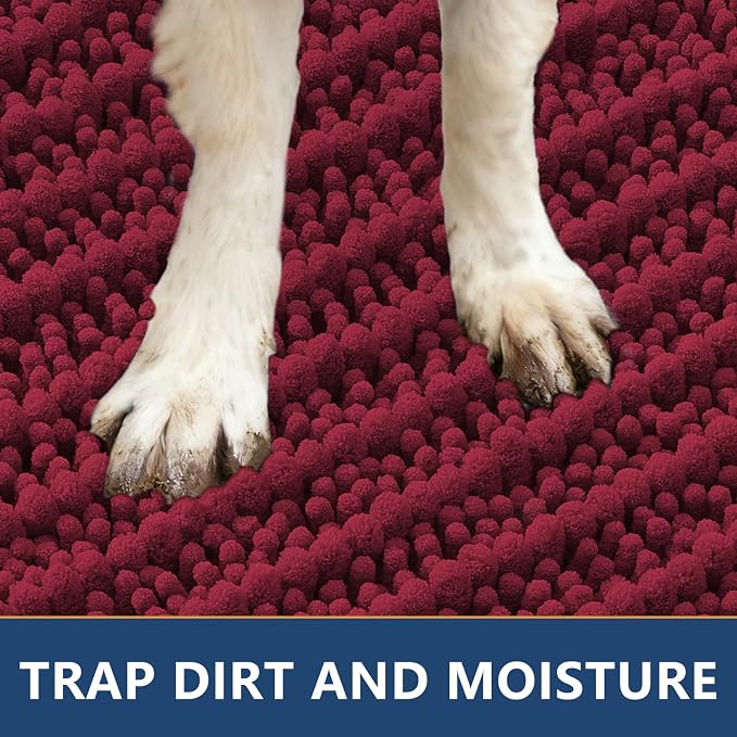 Smiry Dog Door Mat for Muddy Paws 59x24, Absorbent Dirt Trapper, Non-Slip - Image 4
