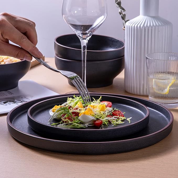 LERATIO Dinner Plates, Ceramic Dinner Plates Set of 6, 10.75 inch Large ceramic - Image 5