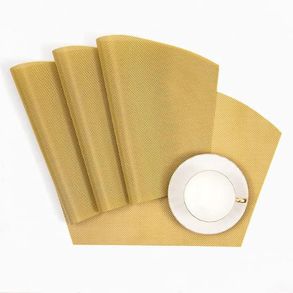 SHACOS Round Table Placemats Wedge Placemat Set of 4 Non Slip Heat Resistant - Image 6