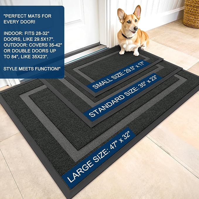 OLANLY Front Door Mat Indoor Outdoor Entrance, Waterproof All-Season, - Image 3