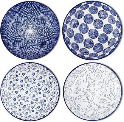 Selamica Porcelain 40oz Large Serving Bowls 9 inch Big Pasta Bowls Set of 4 by Selamica