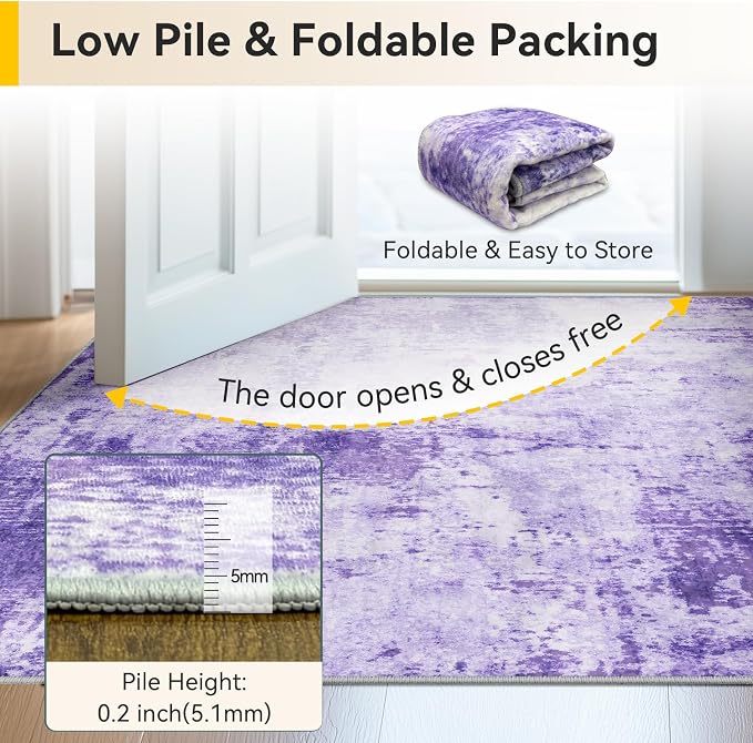 RELEANY Washable Area Rugs 10'x14 Non-Slip Modern Abstract Soft - Image 6