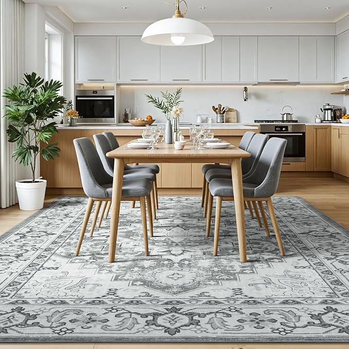 Lessymo 7 x 10 Area Rugs for Living Room- Machine Washable Area Rugs Boho Faux - Image 3