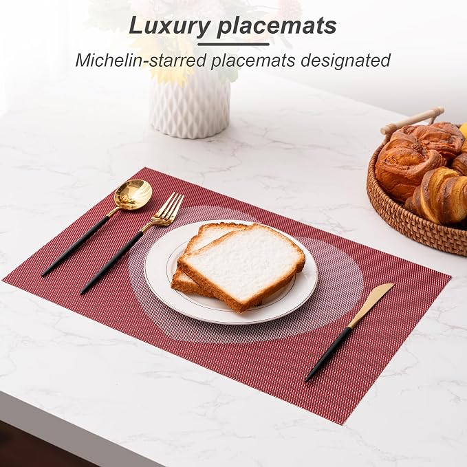 Placemats Set of 4 Washable Indoor | Outdoor Vinyl Place Mats - Image 6