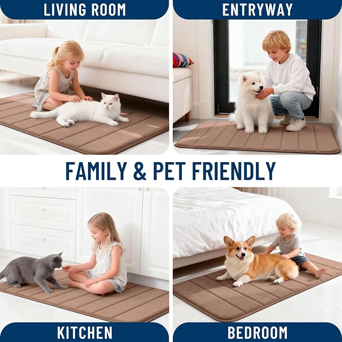 OLANLY Memory Foam Bath Mat 35x16, Super Soft Absorbent Bathroom Rugs, Quick Dry - Image 9