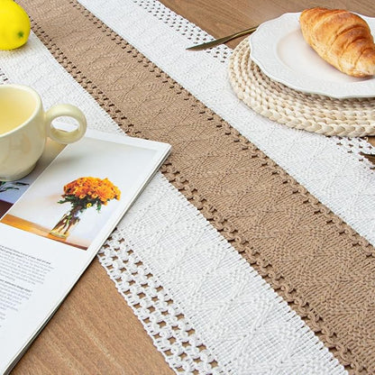 Boho Table Runner for Fall Home Decor 12x90 Farmhouse Woven Runner | 90 Inches - Image 5