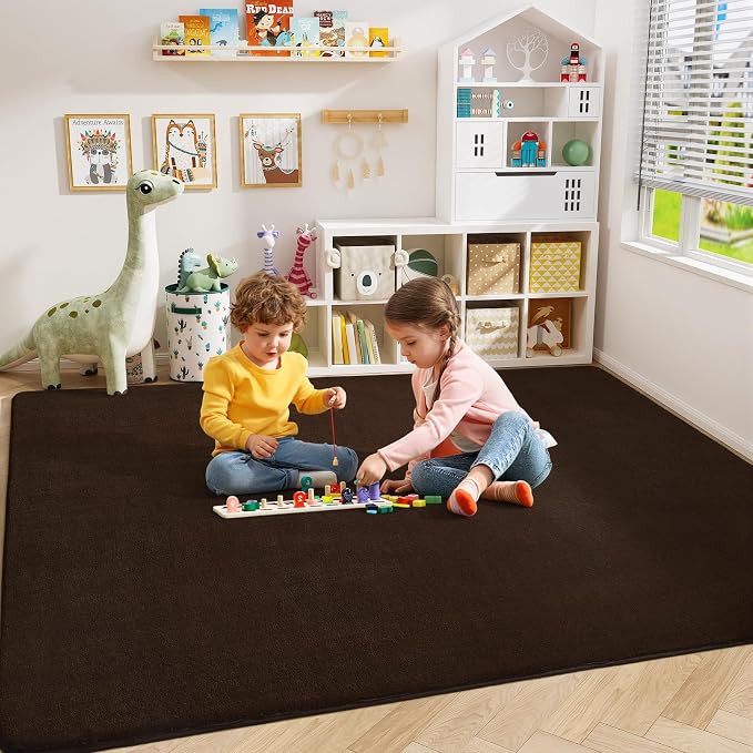 Amearea Modern Area Rugs for Bedroom Living Room, 4x6 Feet Brown Thickened - Image 4