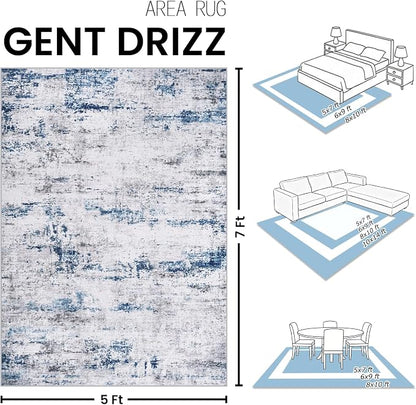 Area Rug Living Room Rugs: 5x7 Large Soft Indoor Carpet Modern Abstract Rug - Image 2