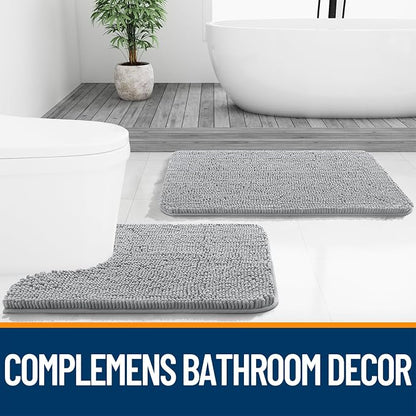 OLANLY Toilet Rugs U-Shaped 20x20, Extra Soft Absorbent Chenille Contour - Image 7