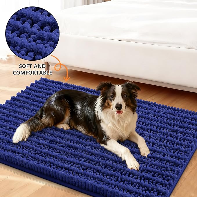Smiry Dog Door Mat for Muddy Paws 70x24, Absorbent Dirt Trapper, Non-Slip - Image 2