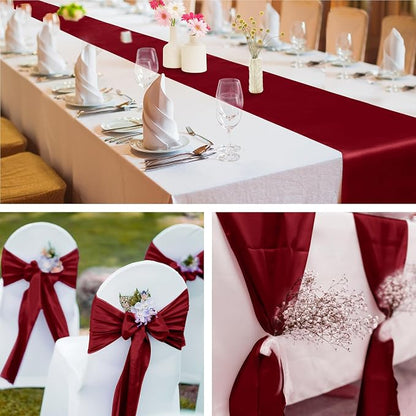 ANECO 4 Pack Satin Table Runner 12 x 108 Inch Long Bright Silk and Smooth - Image 6