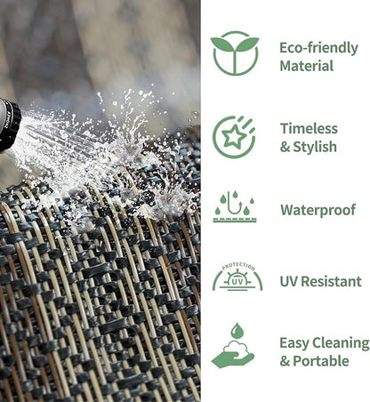 GENIMO Outdoor Rug for Patio Clearance, Lightweight Waterproof RV Camping Mat - Image 6