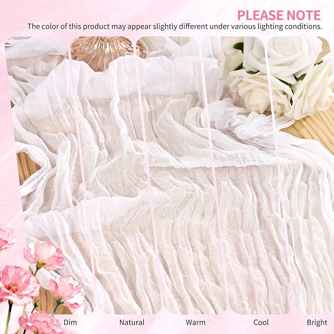 30 Pack Cheesecloth Table Runner 10FT White Table Runner Boho Gauze Cheese - Image 7