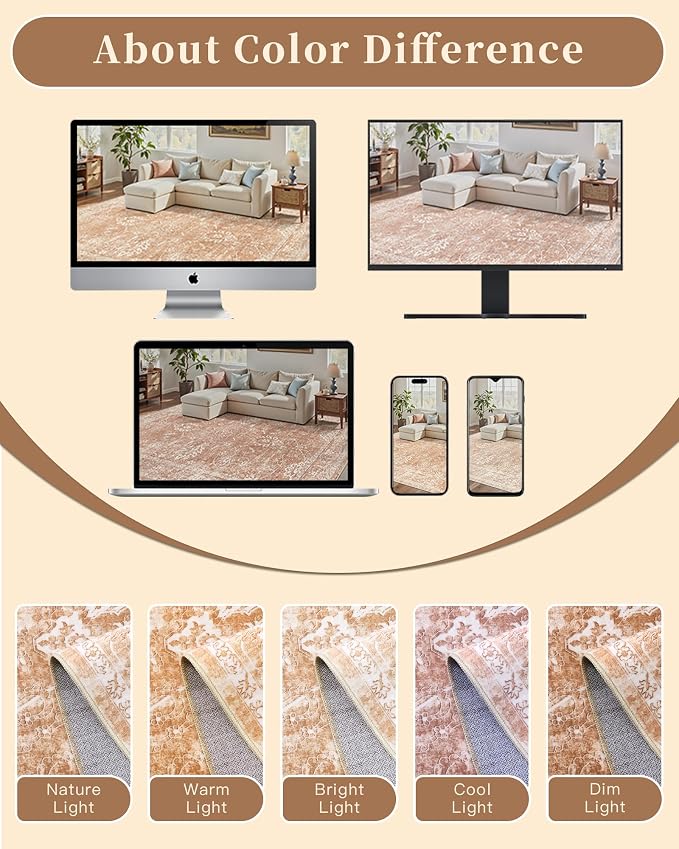 Madane 2x3 Washable Rugs for Entryway, Low Pile Non-Slip Small Area Rug Kitchen - Image 9
