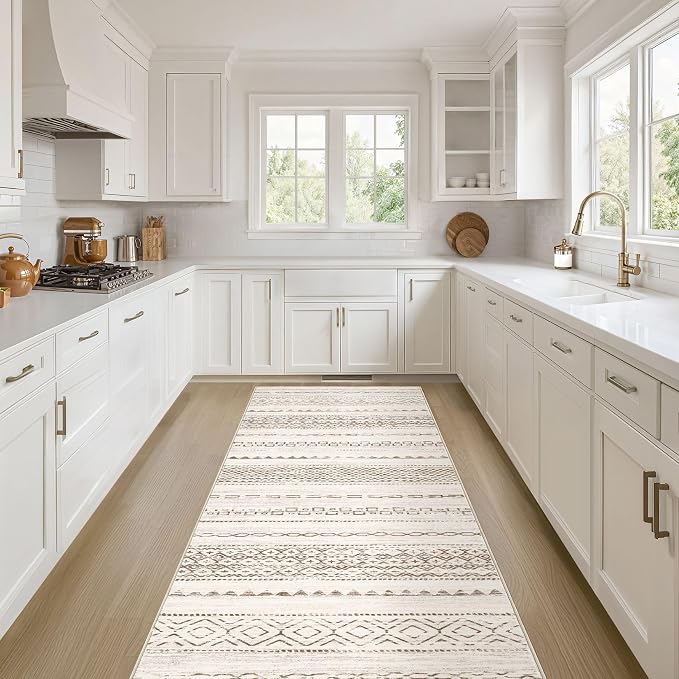 Nakagishi Runner Rug Kitchen Washable Rugs: 2x6 Non-Slip Boho Soft Modern Stain by NakagishiAreaRug