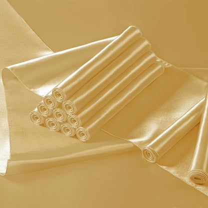 Manyshofu Yellow Gold Satin Table Runner 12x108 - Image 2