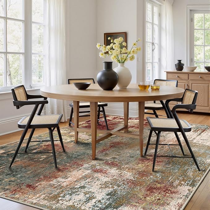 RELEANY Washable Area Rugs 6'x9' Non-Slip Modern Abstract Soft - Image 3