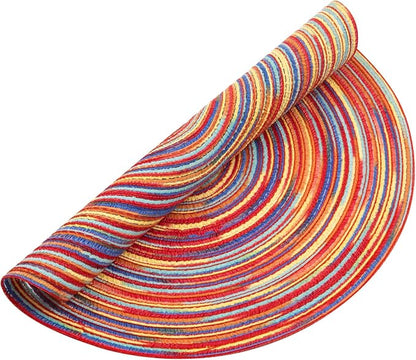 SHACOS Round Braided Placemats Set of 6 Table Mats Colorful Place Mats - Image 2