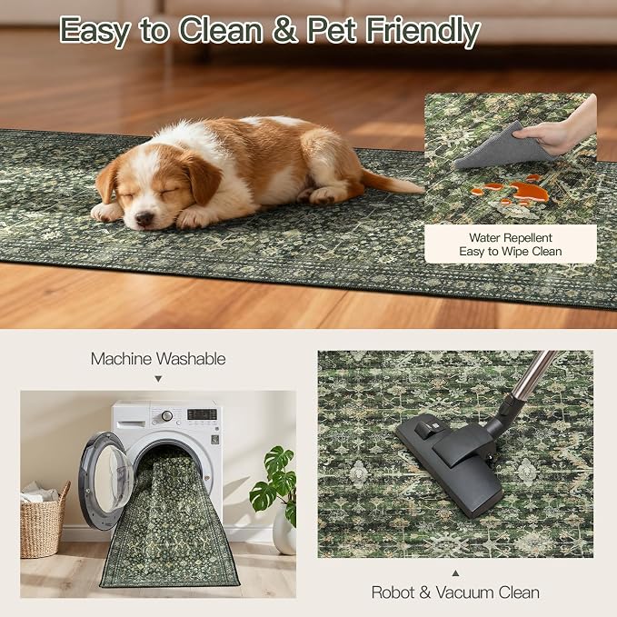 Lofus 3' X 8' Area Rug for Hallways, Low Pile Soft Carpet Runner for Kitchen - Image 6