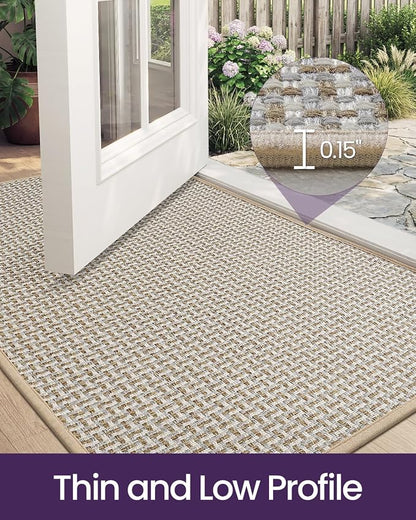 DEXI Ultra Thin Door Mat Indoor Entrance 32x48, Non Slip Rubber Backed Entryway - Image 4