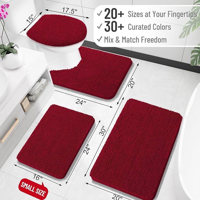 OLANLY Large Bathroom Rugs 50x30, Extra Soft Absorbent Chenille Bath Rugs - Image 2