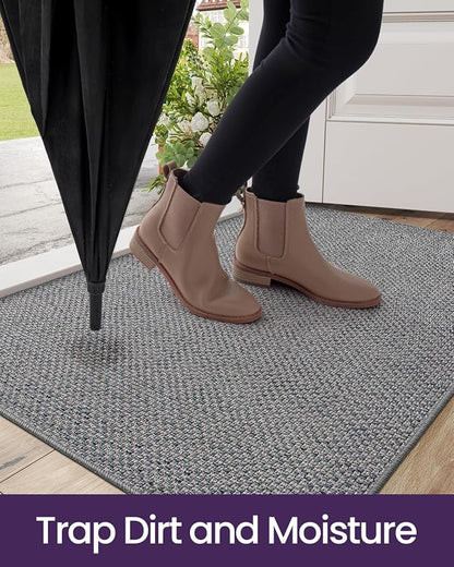 DEXI Ultra Thin Door Mat Indoor Entrance 35x56, Non Slip Rubber Backed Entryway - Image 5