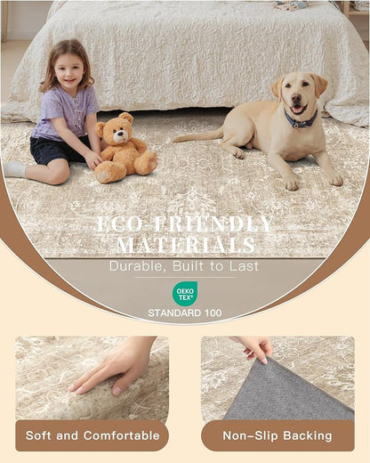 Madane Living Room 10x14 Area Rugs, Washable Low Pile Non-Slip Stain Resistant - Image 5