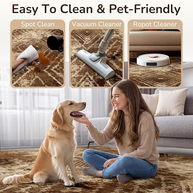 BESTSWEETIE Area Rug 2x3 Rug Machine Washable Non-Slip Low Pile Print Pattern - Image 5